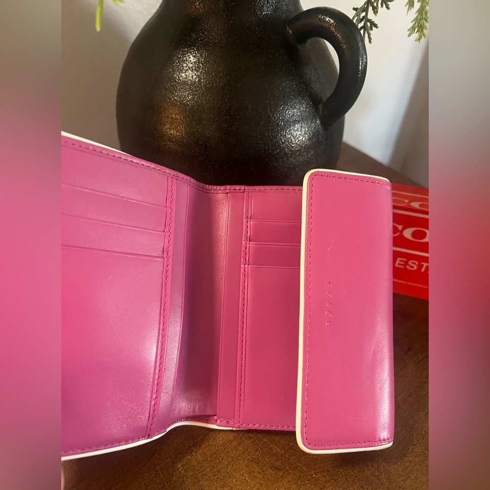 Coach Vintage Pink Fold-Over French Purse Wallet - Picture 9 of 14